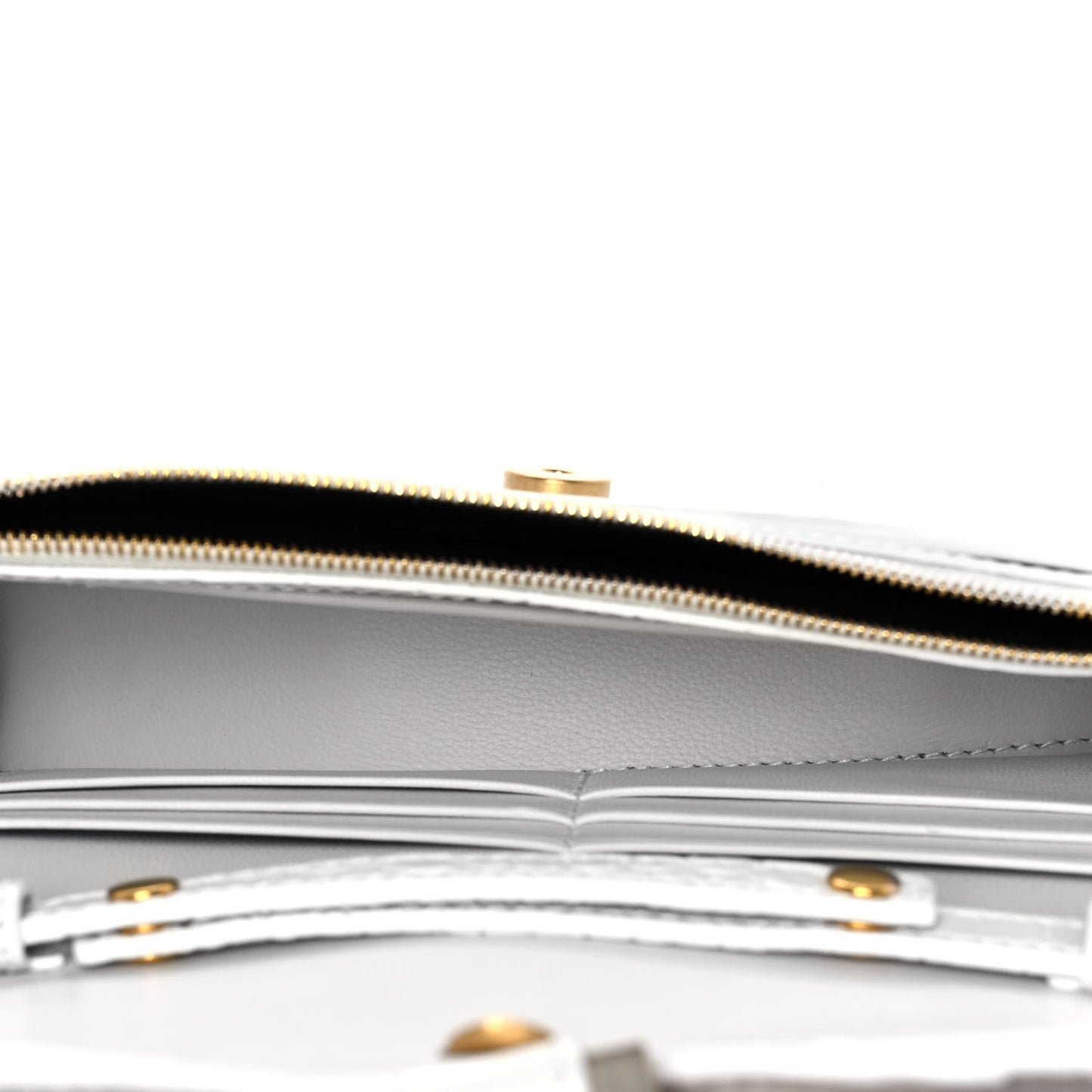 Shiny Calfskin Crocodile Embossed Hourglass Chain Bag White