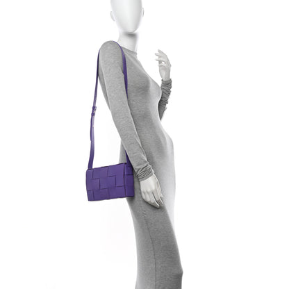 Bottega Veneta Lambskin Maxi Intrecciato Cassette Crossbody Bag Purple 2 of 11