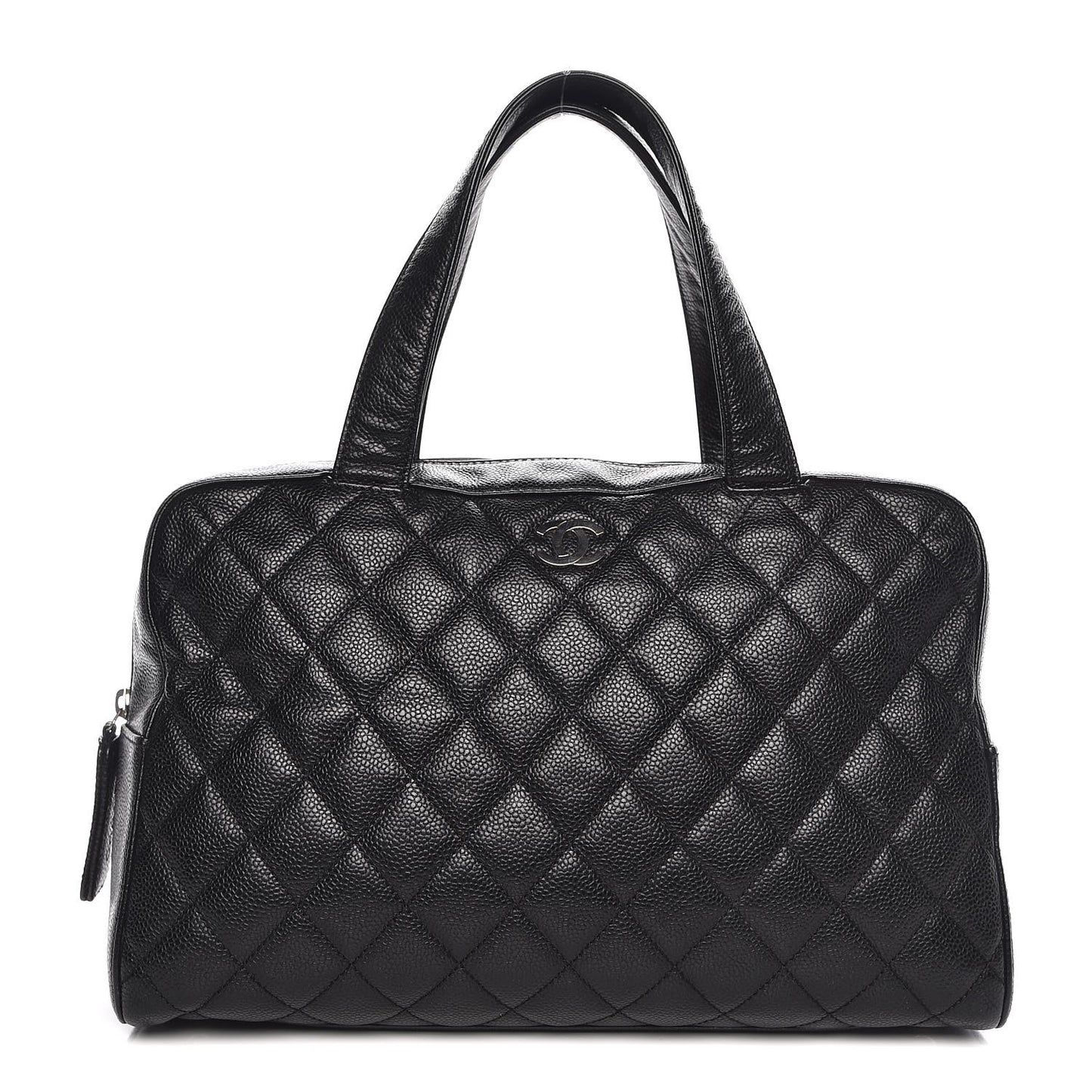 Caviar Quilted Bowler Black