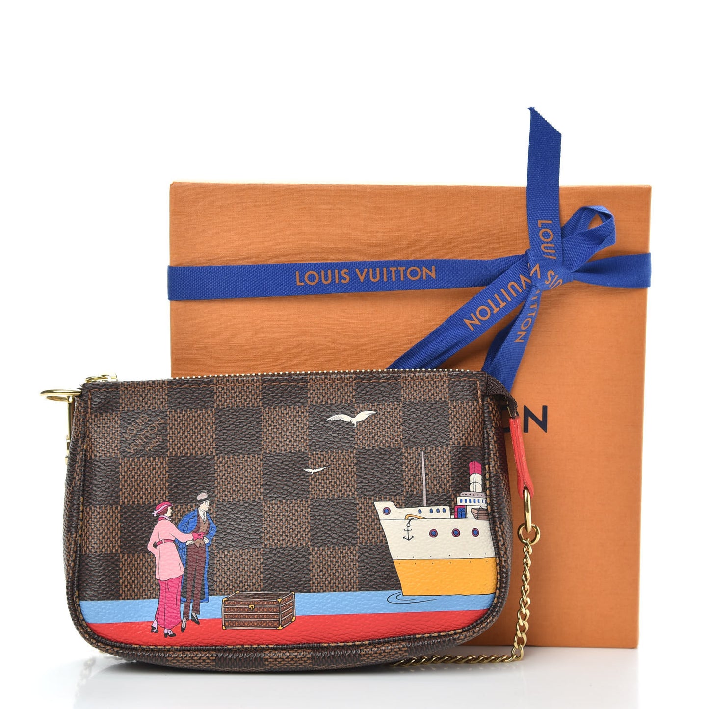 Damier Ebene 2016 Christmas Animation Mini Pochette Accessories