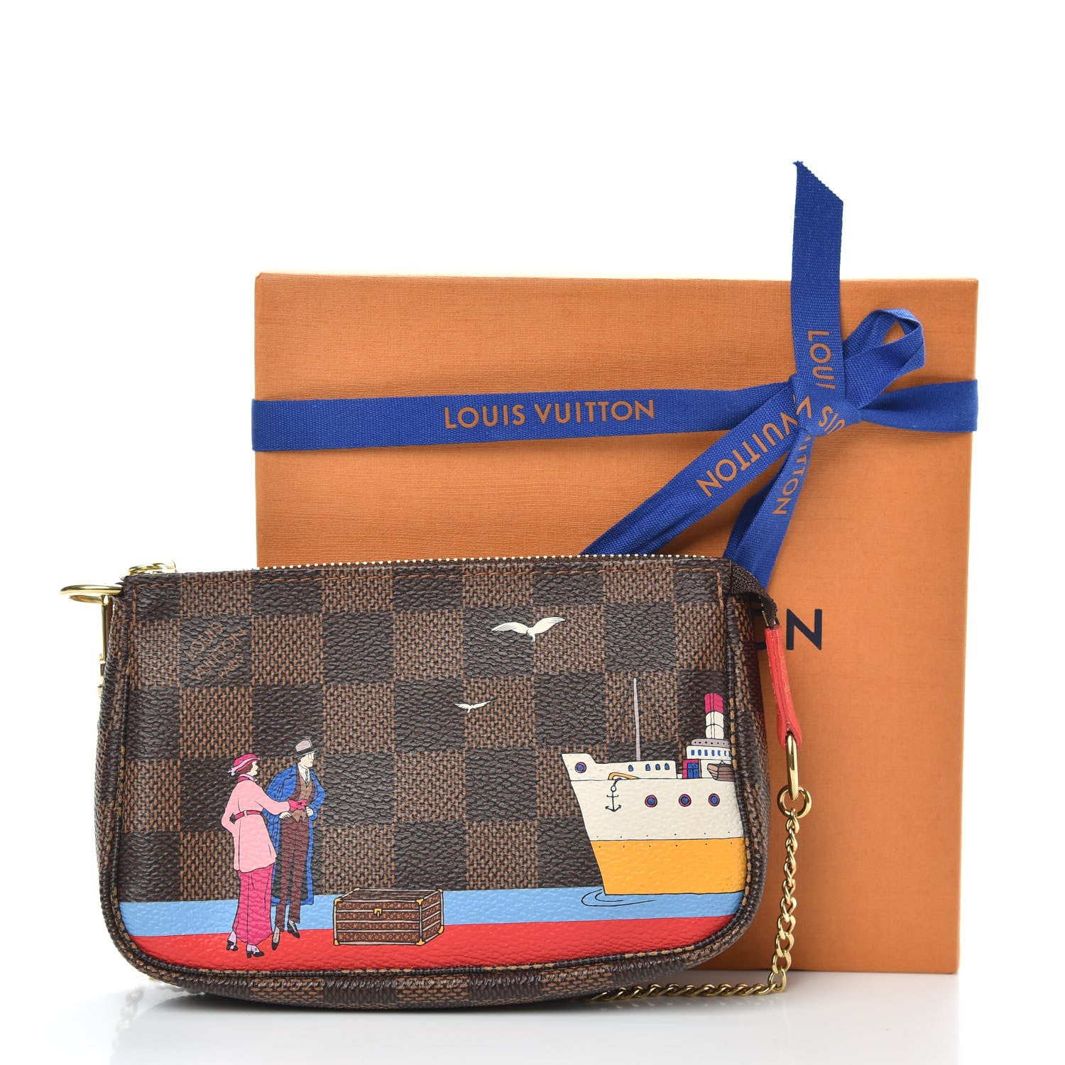 Louis Vuitton Damier Ebene 2016 Christmas Animation Mini Pochette Accessories 8 of 8