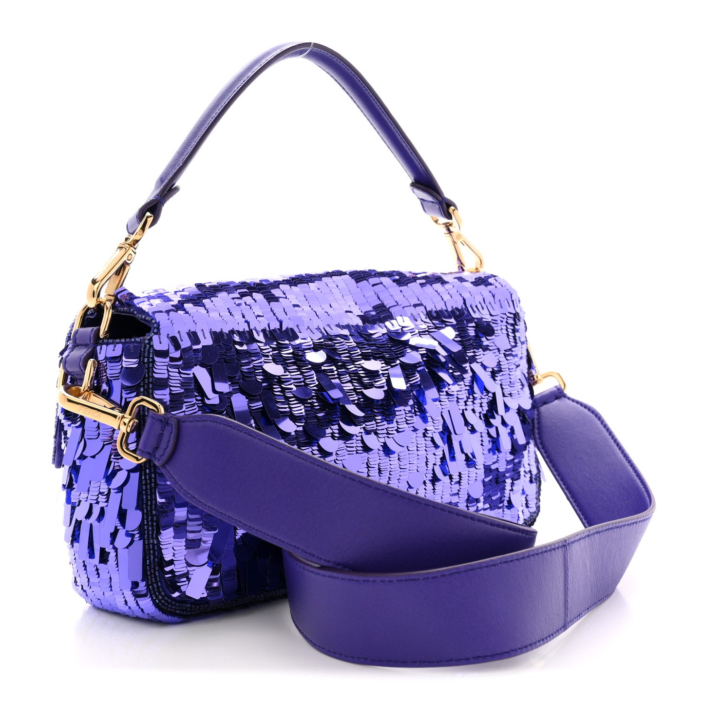 Sequin Paillettes Shiny Nappa Sex and the City Baguette Viola Purple Rain