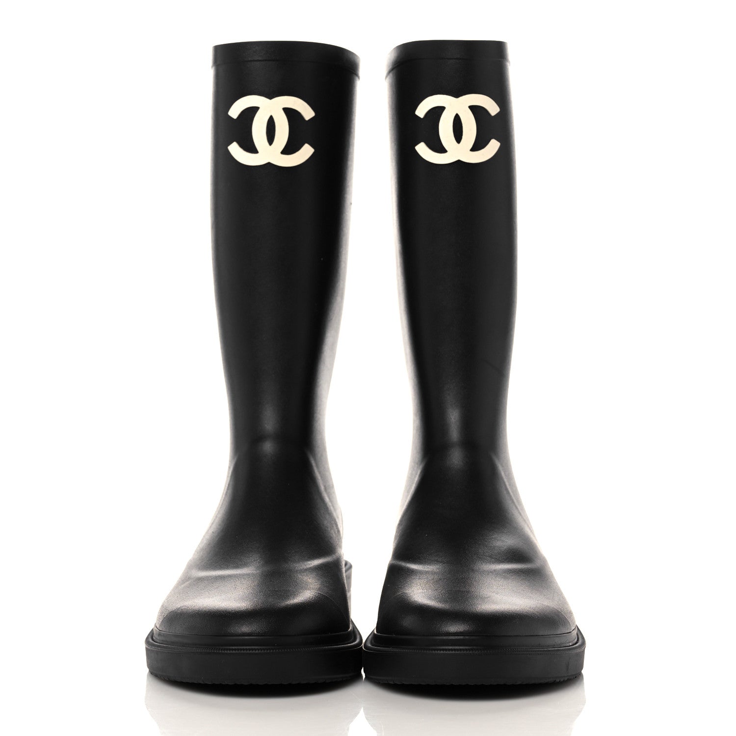 Chanel Caoutchouk CC High Boots 41 Black 2 of 12