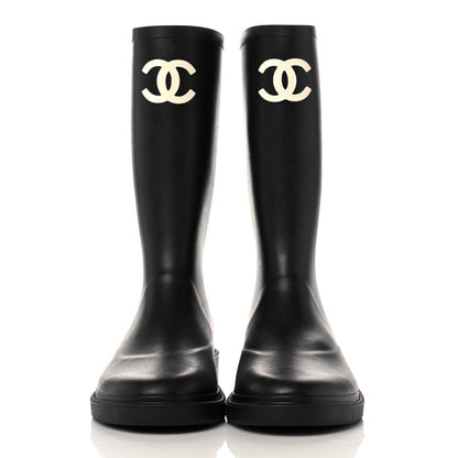 Chanel Caoutchouk CC High Boots 41 Black 2 of 12