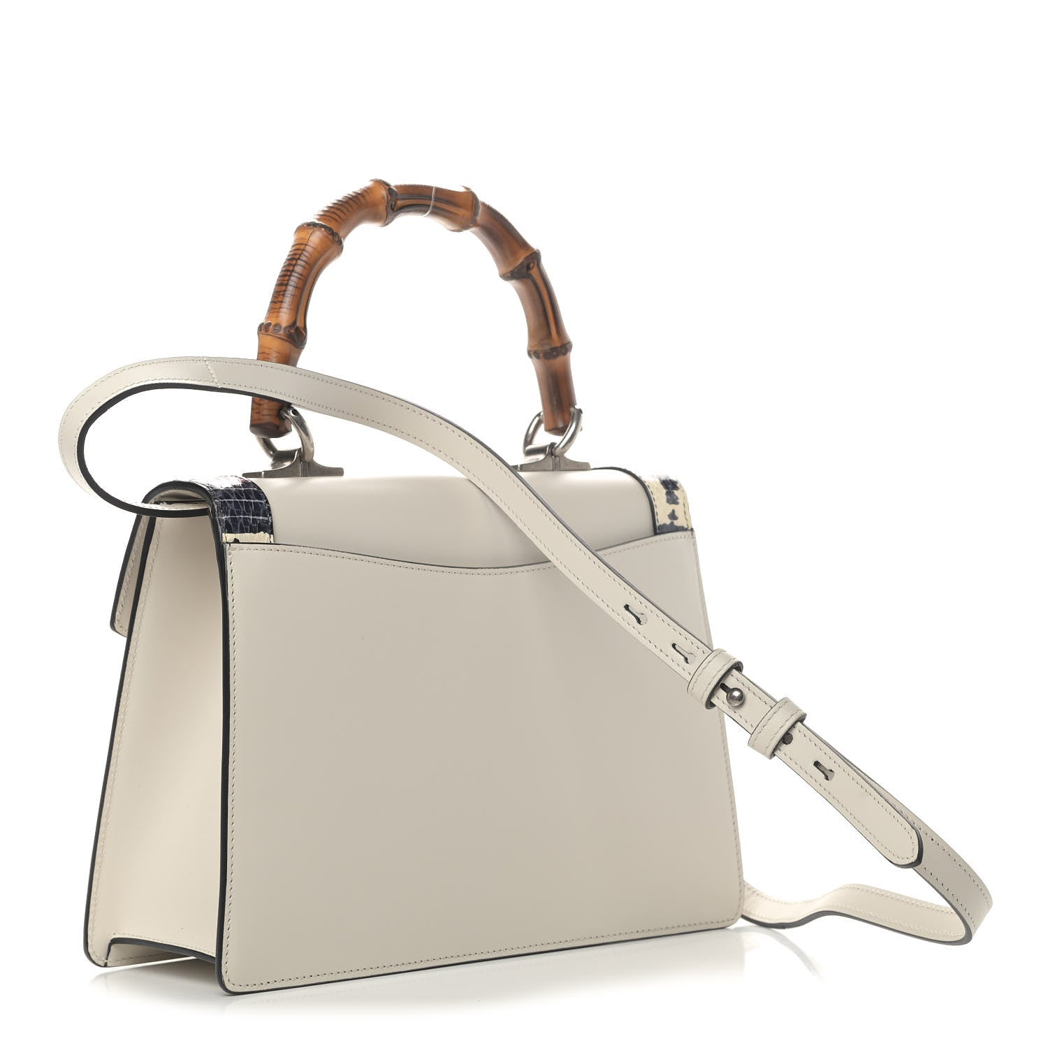 Gucci Calfskin Snakeskin Small Lilith Top Handle Bag White 2 of 5