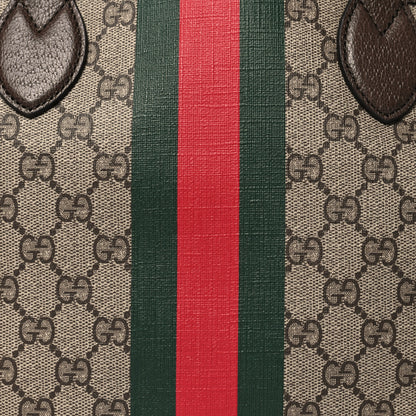 Gucci GG Supreme Monogram Textured Dollar Calfskin Web Small Ophidia Tote Beige Ebony New Acero 8 of 10