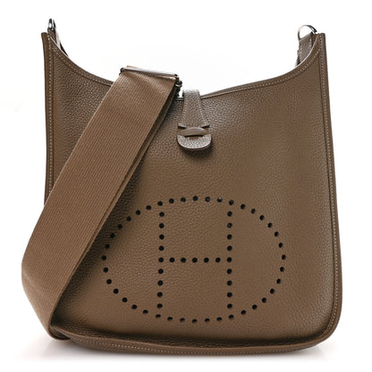 Hermes Taurillon Clemence Evelyne III PM Etoupe 1 of 10