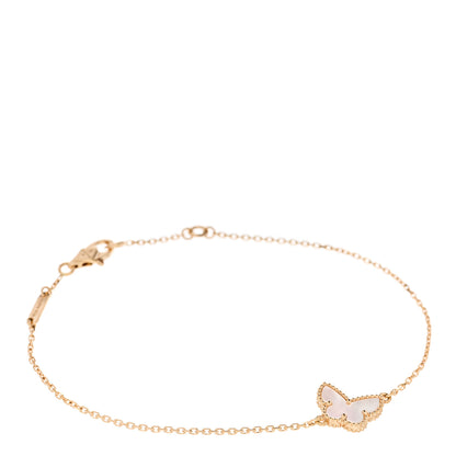 Van Cleef & Arpels 18K Yellow Gold Mother of Pearl Sweet Alhambra Butterfly Bracelet 1 of 5