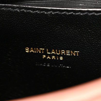 Saint Laurent Suede Matelasse Chevron Monogram Mini College Bag Barely Pink 5 of 9