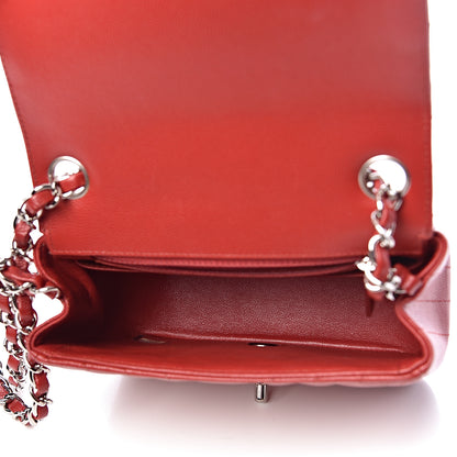 Chanel Caviar Chevron Quilted Mini Square Flap Dark Red 5 of 10