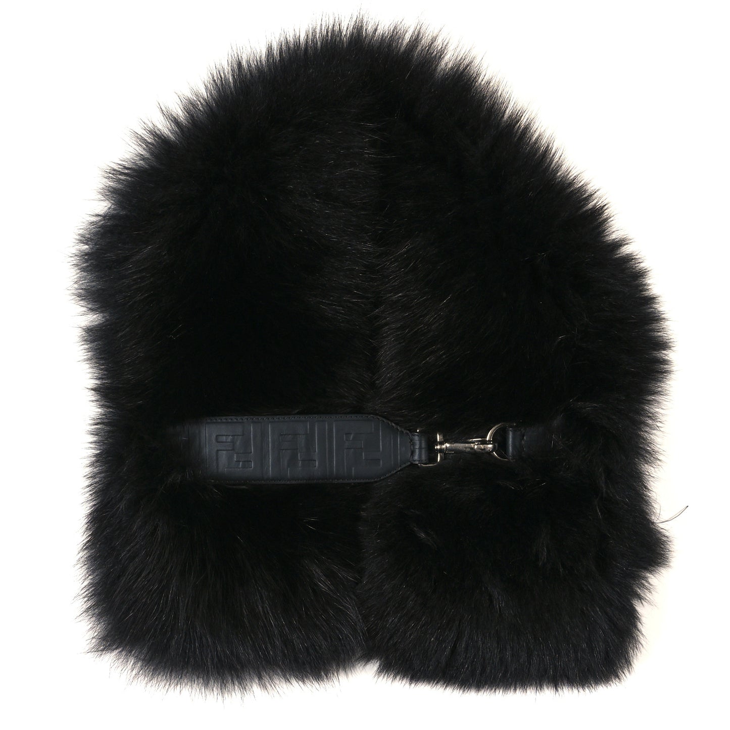 Fox Fur Belt Scarf Black