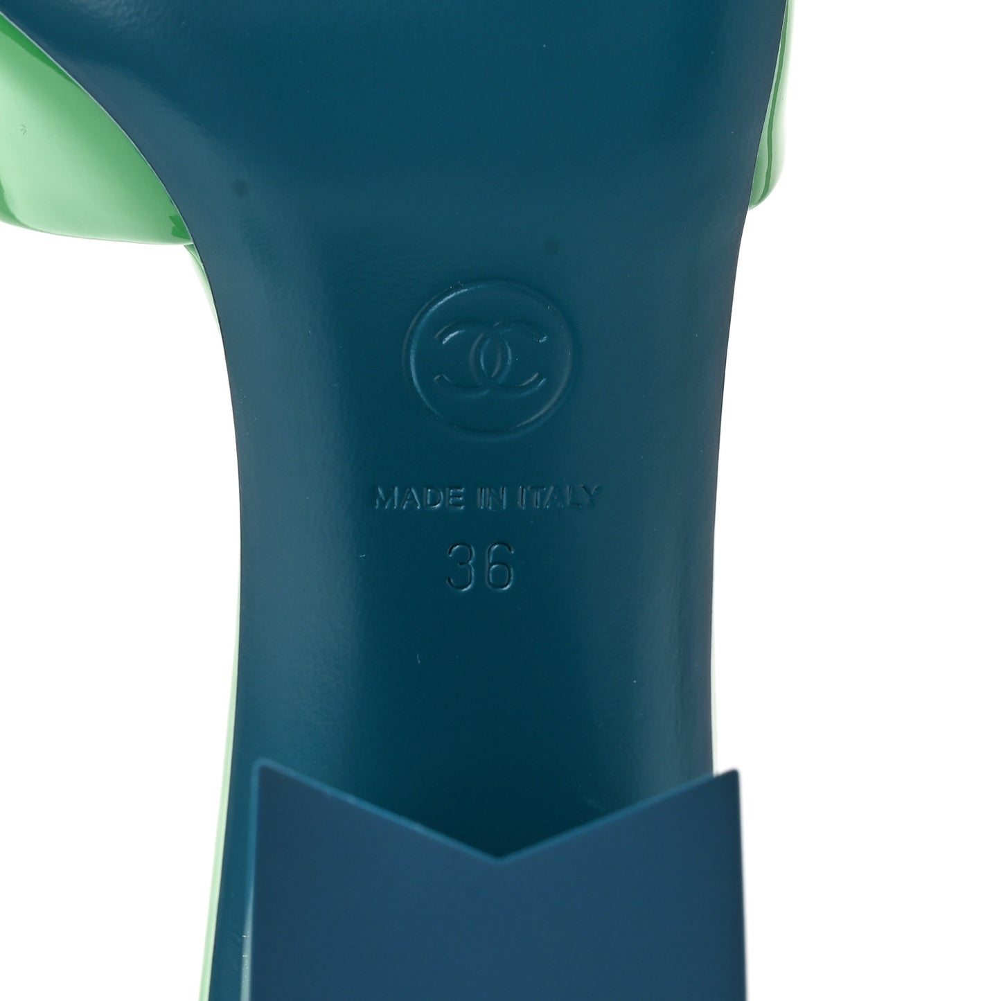 Patent CC Mules 36 Green Turquoise