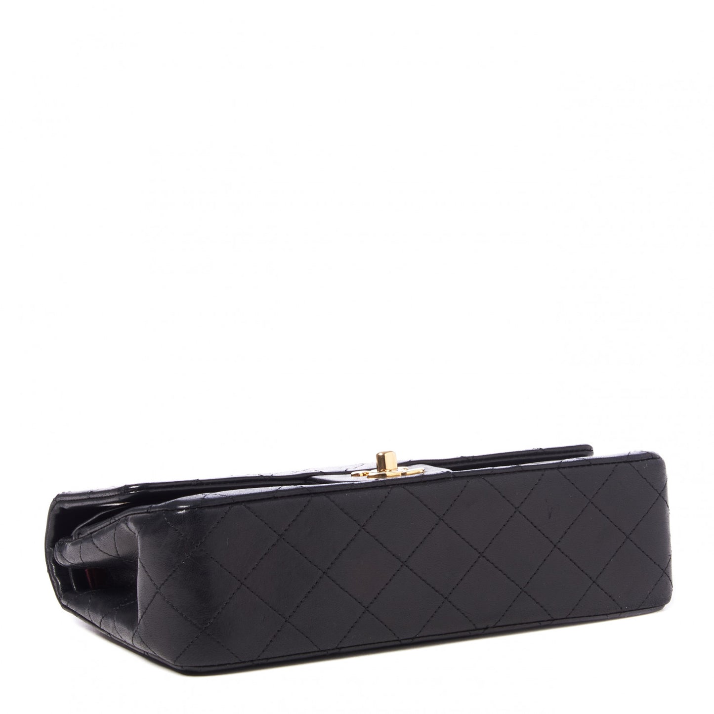 Lambskin Quilted Small Double Flap Black