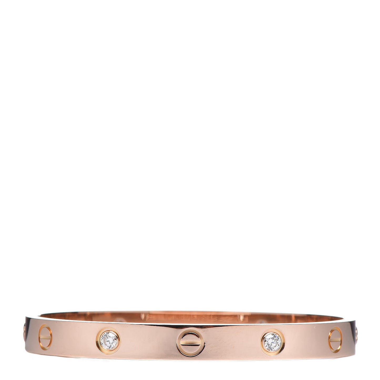 18K Pink Gold 4 Diamond LOVE Bracelet 16