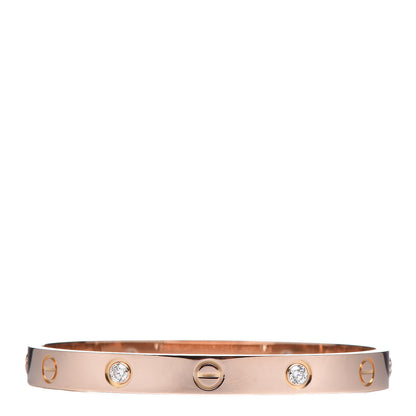 Cartier 18K Pink Gold 4 Diamond LOVE Bracelet 16 3 of 6