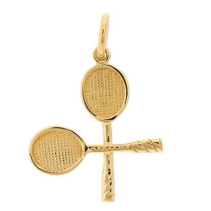 Tiffany 18K Yellow White Gold Diamond Tennis Racket Charm 4 of 4