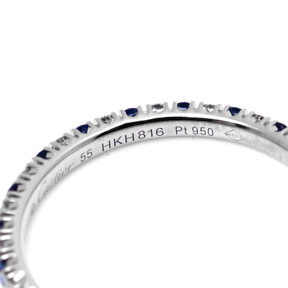 Cartier Platinum Diamond Blue Sapphire 2mm Etincelle de Cartier Wedding Band Ring 55 7.25 5 of 5