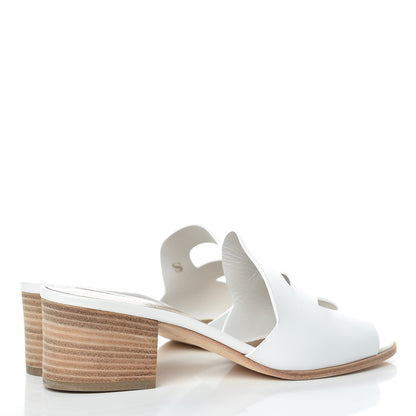 Hermes Calfskin Mona Sandals 37 White 4 of 10