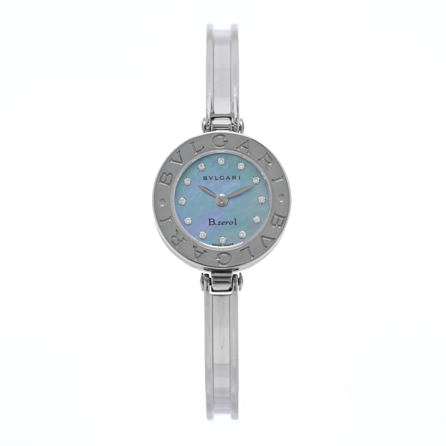 Bulgari Stainless Steel Diamond Blue Mother of Pearl 22mm B.zero1 Quartz Watch 1 of 4