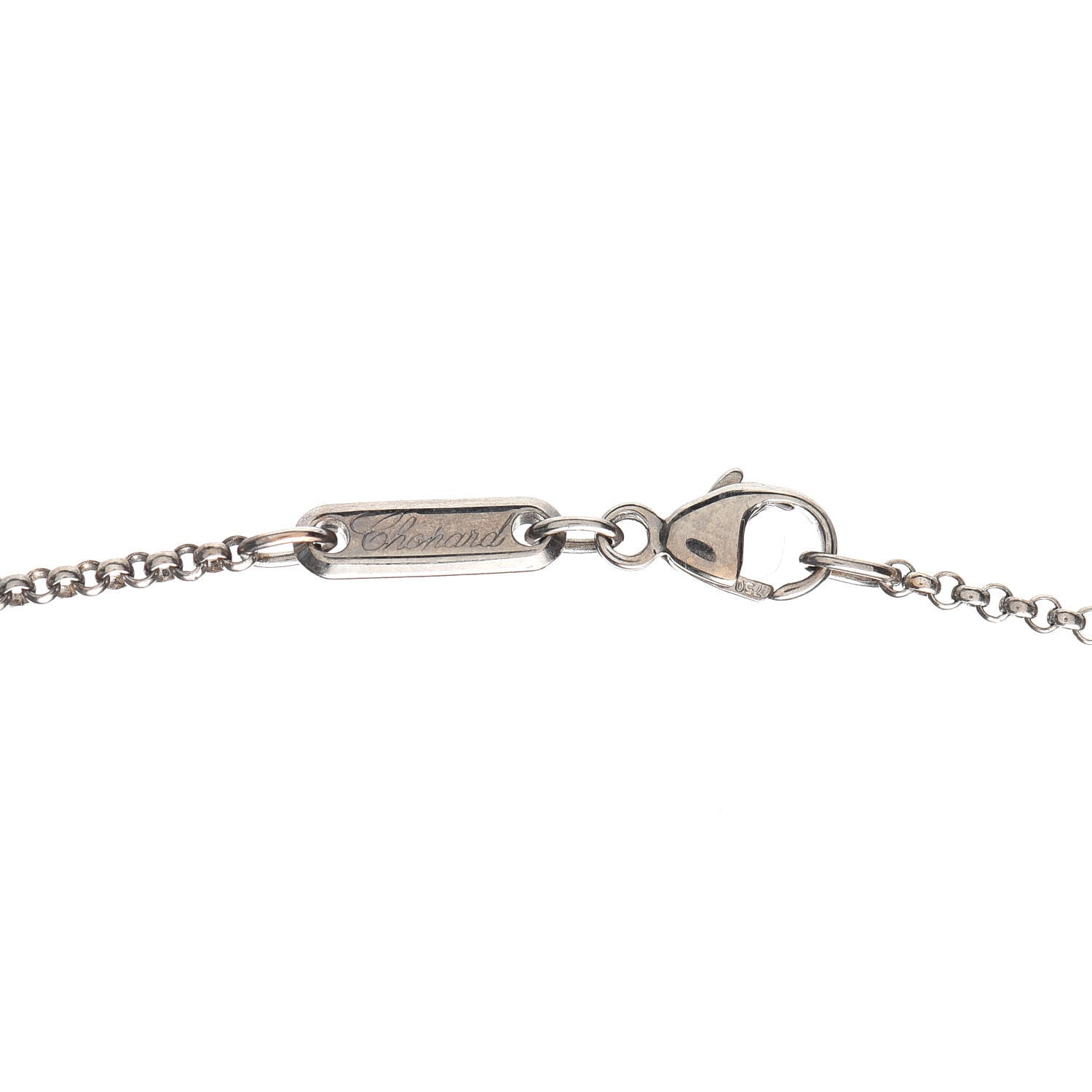 Chopard 18K White Gold Happy Diamond Halo Pendant Necklace 4 of 5