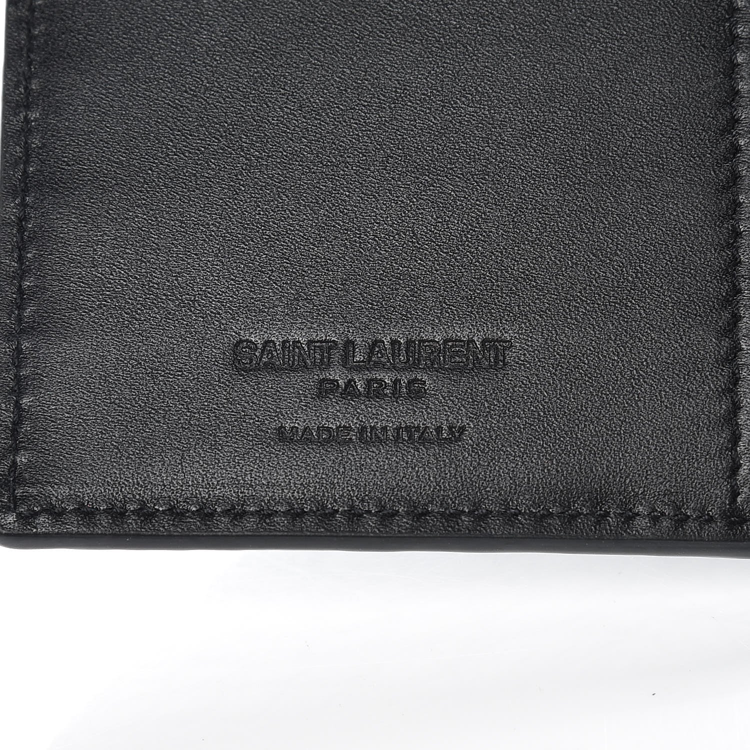 Saint Laurent Calfskin Crocodile Embossed Continental Wallet Black 6 of 8