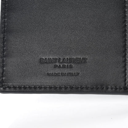 Saint Laurent Calfskin Crocodile Embossed Continental Wallet Black 6 of 8