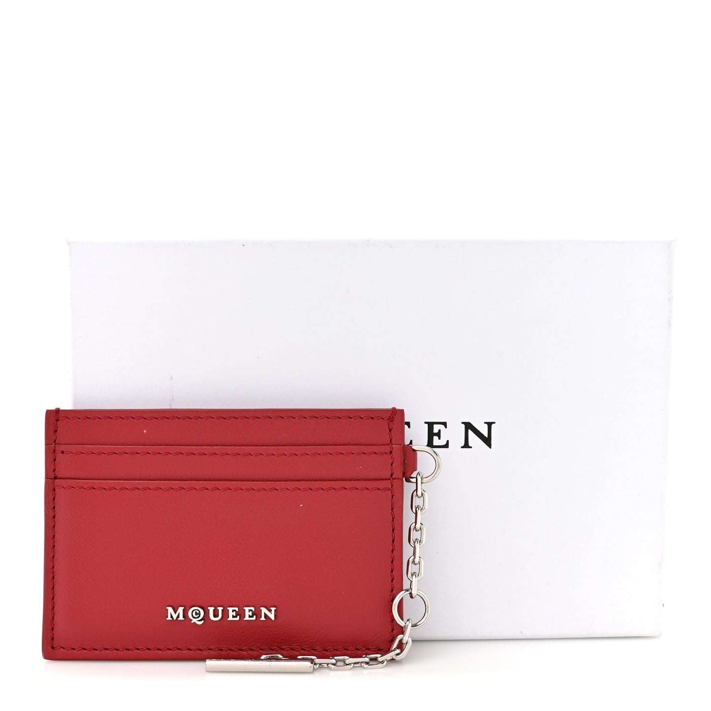 Calfskin Sling Card Holder Red