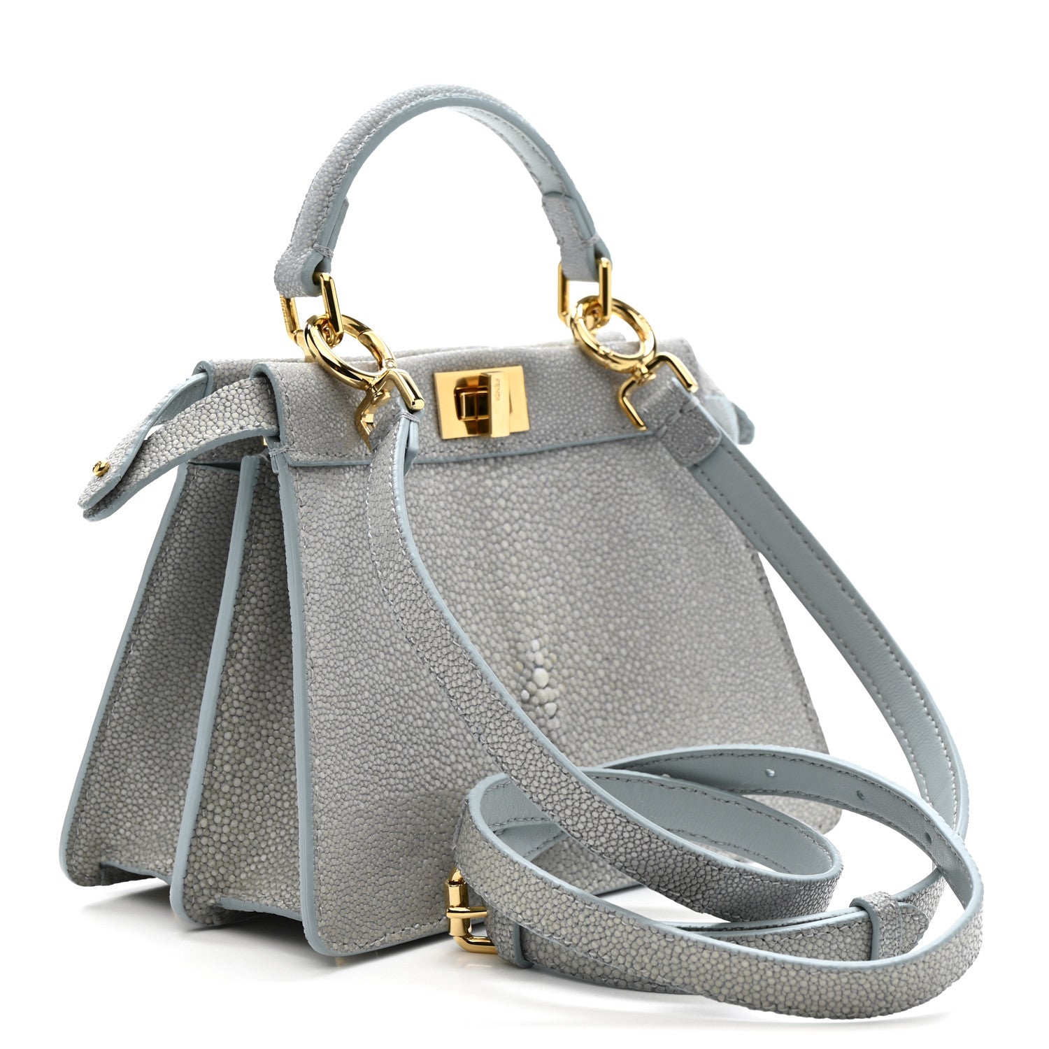 Fendi Stingray Shiny Nappa Petite Peekaboo I SEE U Satchel Anice 3 of 15