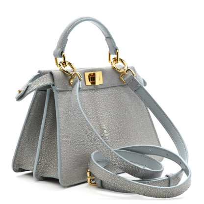 Fendi Stingray Shiny Nappa Petite Peekaboo I SEE U Satchel Anice 3 of 15