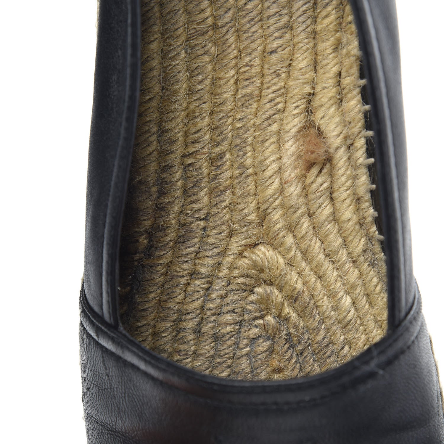 Saint Laurent Lambskin Monogram Espadrilles 38 Black 9 of 12