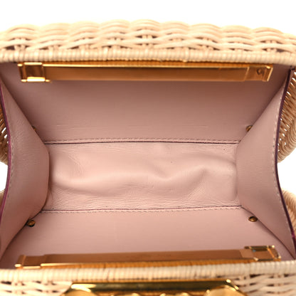 Alexander McQueen Woven Straw Four Ring Chain Knuckle Clutch Natural 5 of 9