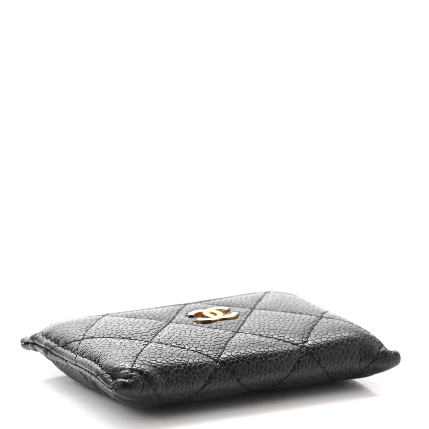 Caviar Quilted Card Holder Black