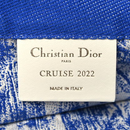 Christian Dior Canvas Print Cruise Tote Ivory Blue 5 of 8