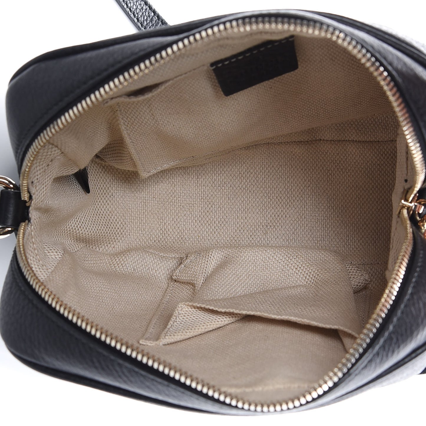 Pebbled Calfskin Small Soho Disco Bag Black