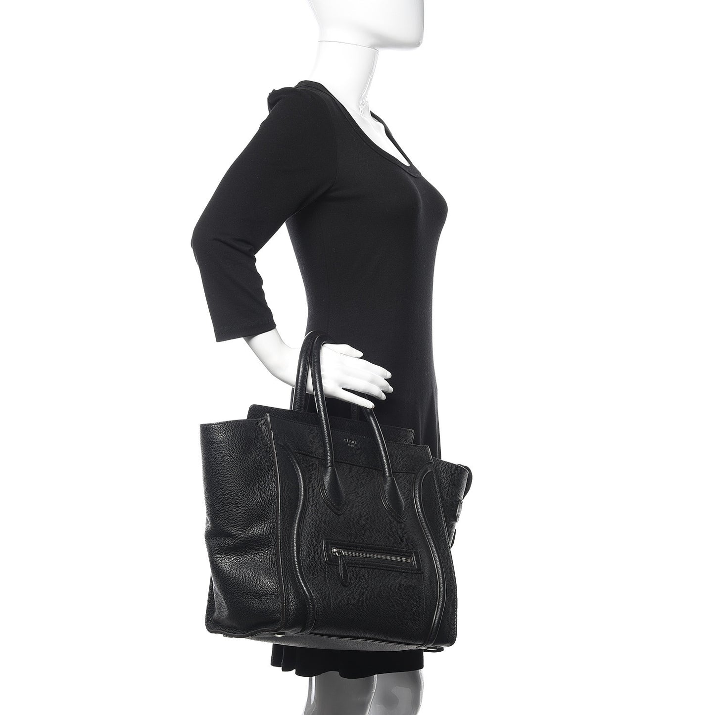 Drummed Calfskin Mini Luggage Black