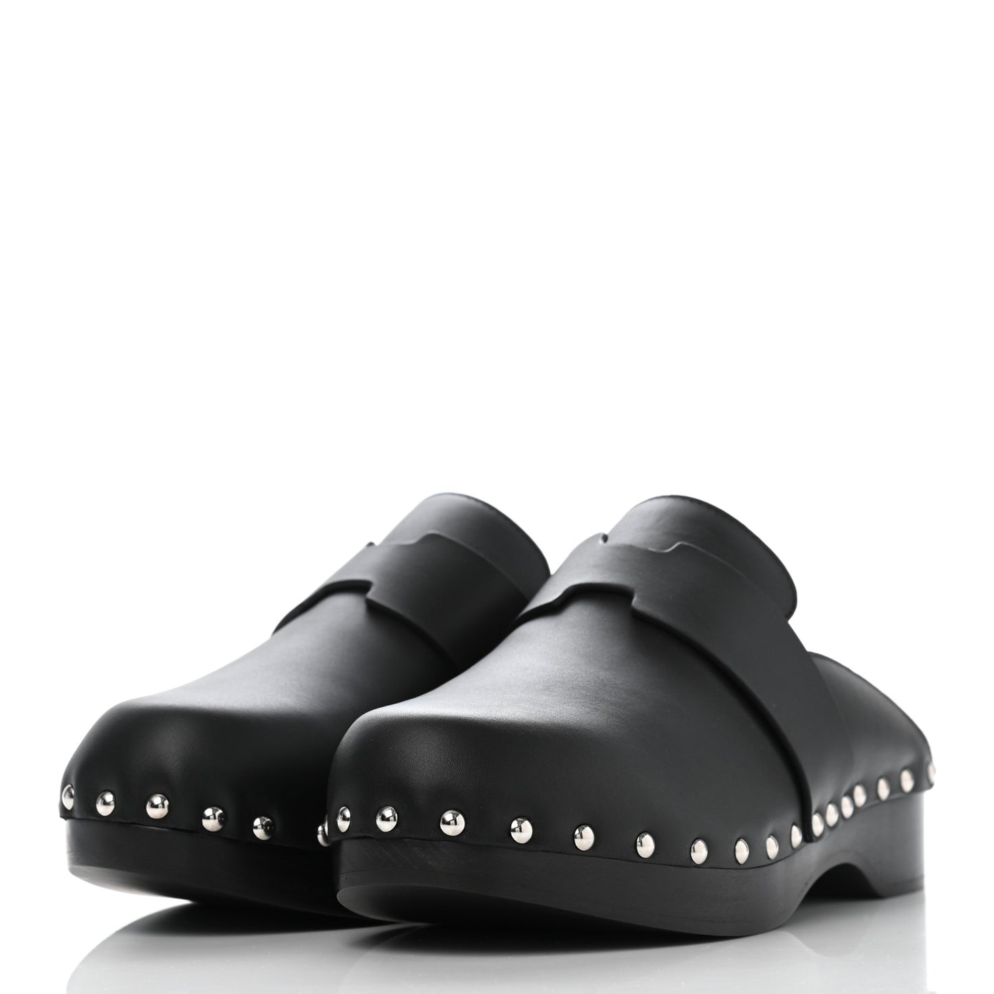 Calfskin Calya Mules 38 Black