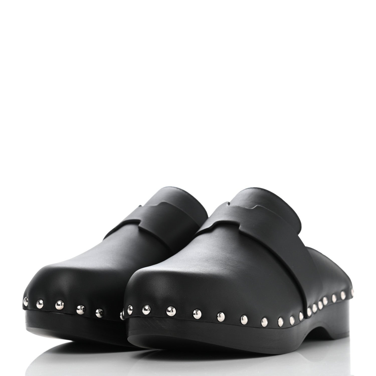 Hermes Calfskin Calya Mules 38 Black 3 of 7