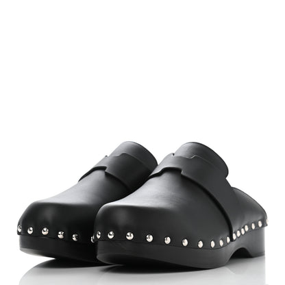 Hermes Calfskin Calya Mules 38 Black 3 of 7