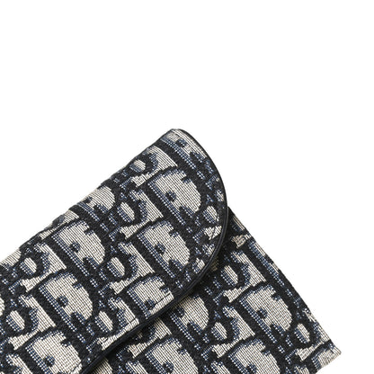Christian Dior Oblique Saddle Chain Long Wallet Blue 13 of 14