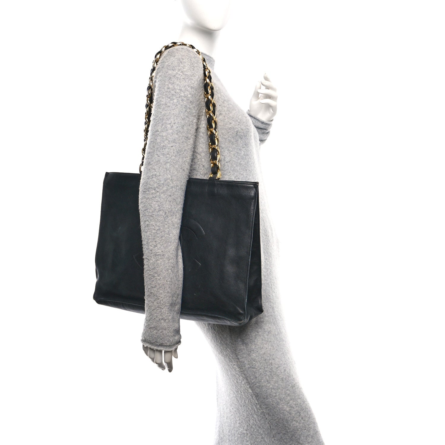 Chanel Lambskin CC Tote Black 2 of 12