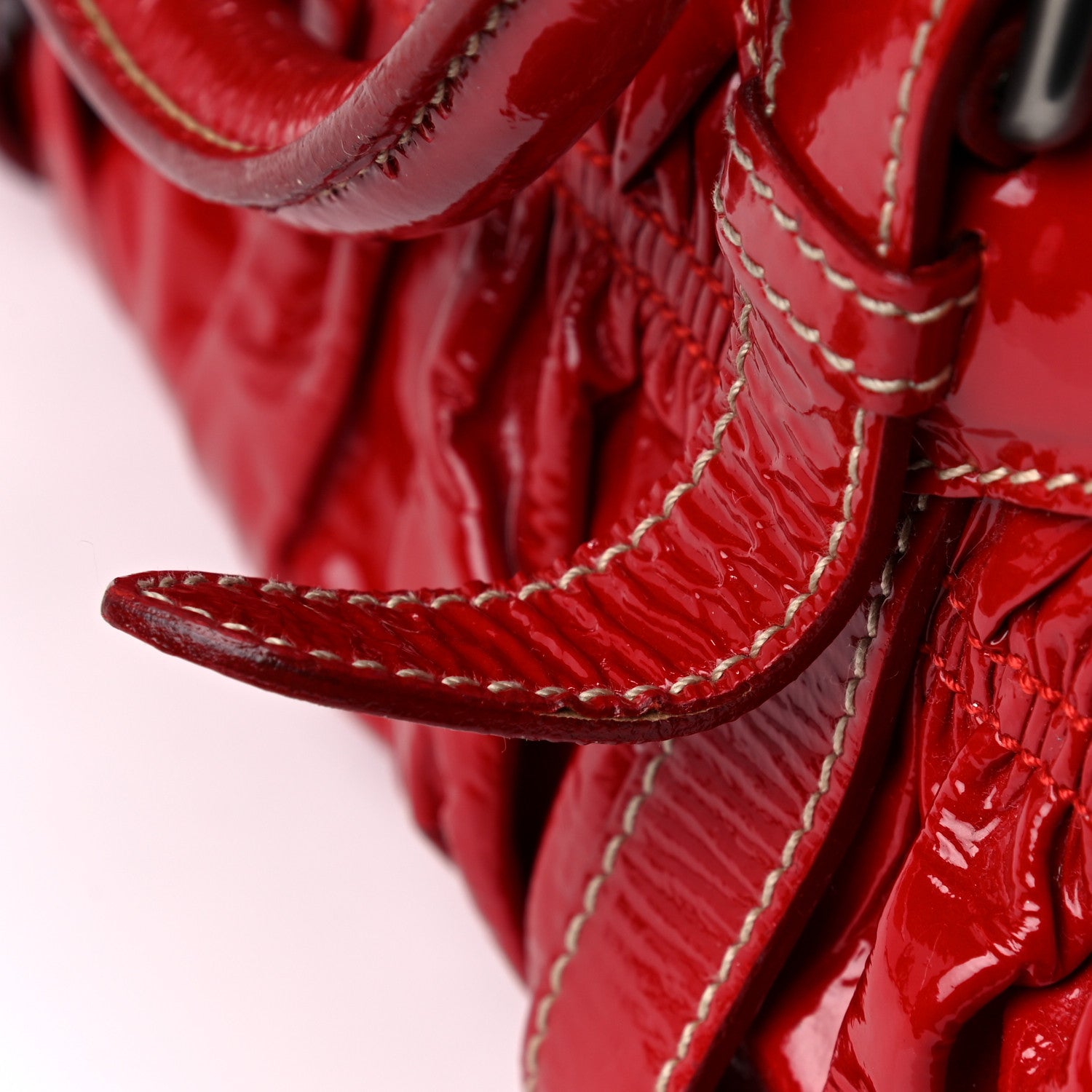 Prada Vernice Gaufre Shopping Satchel Rosso 12 of 13