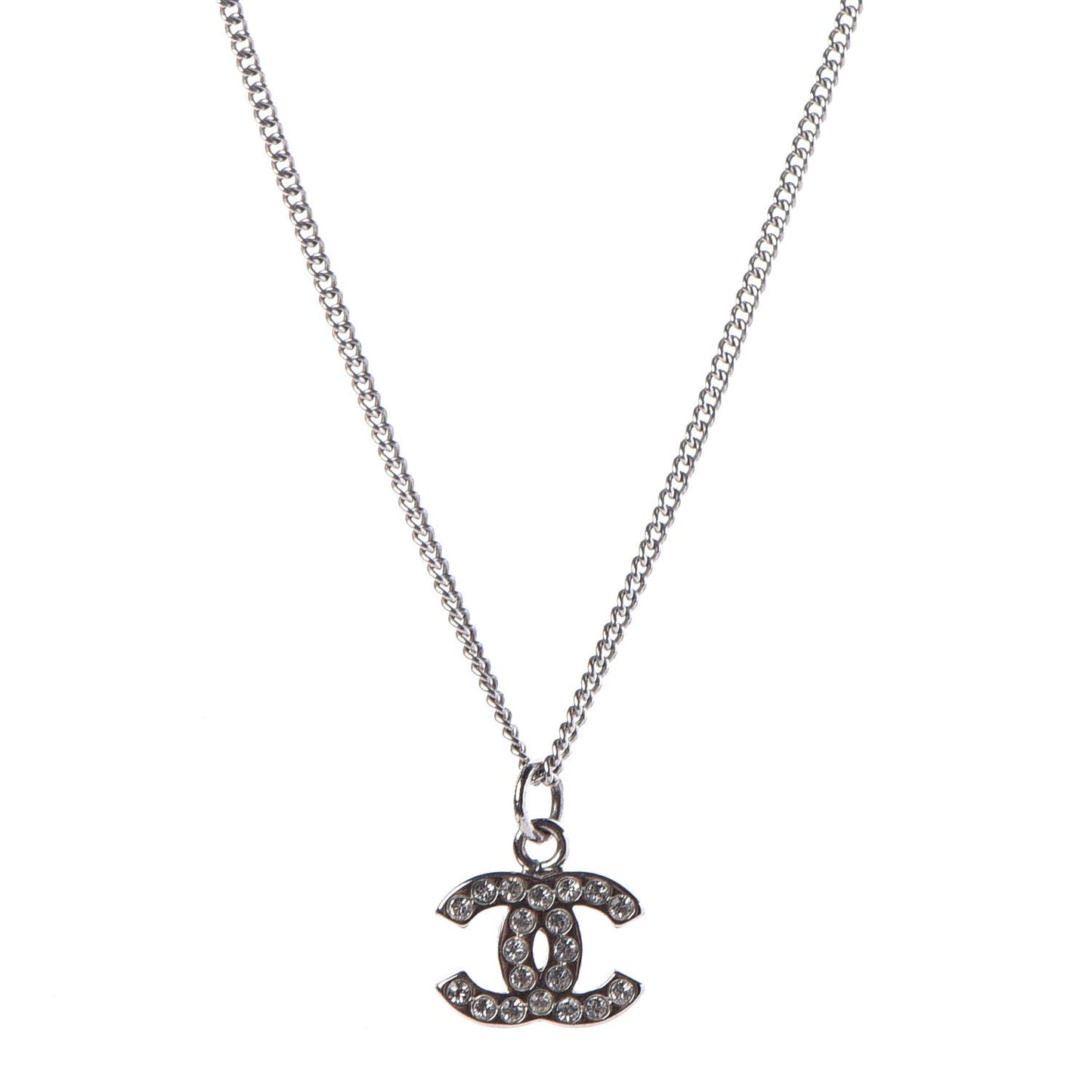 Crystal Timeless CC Necklace Silver