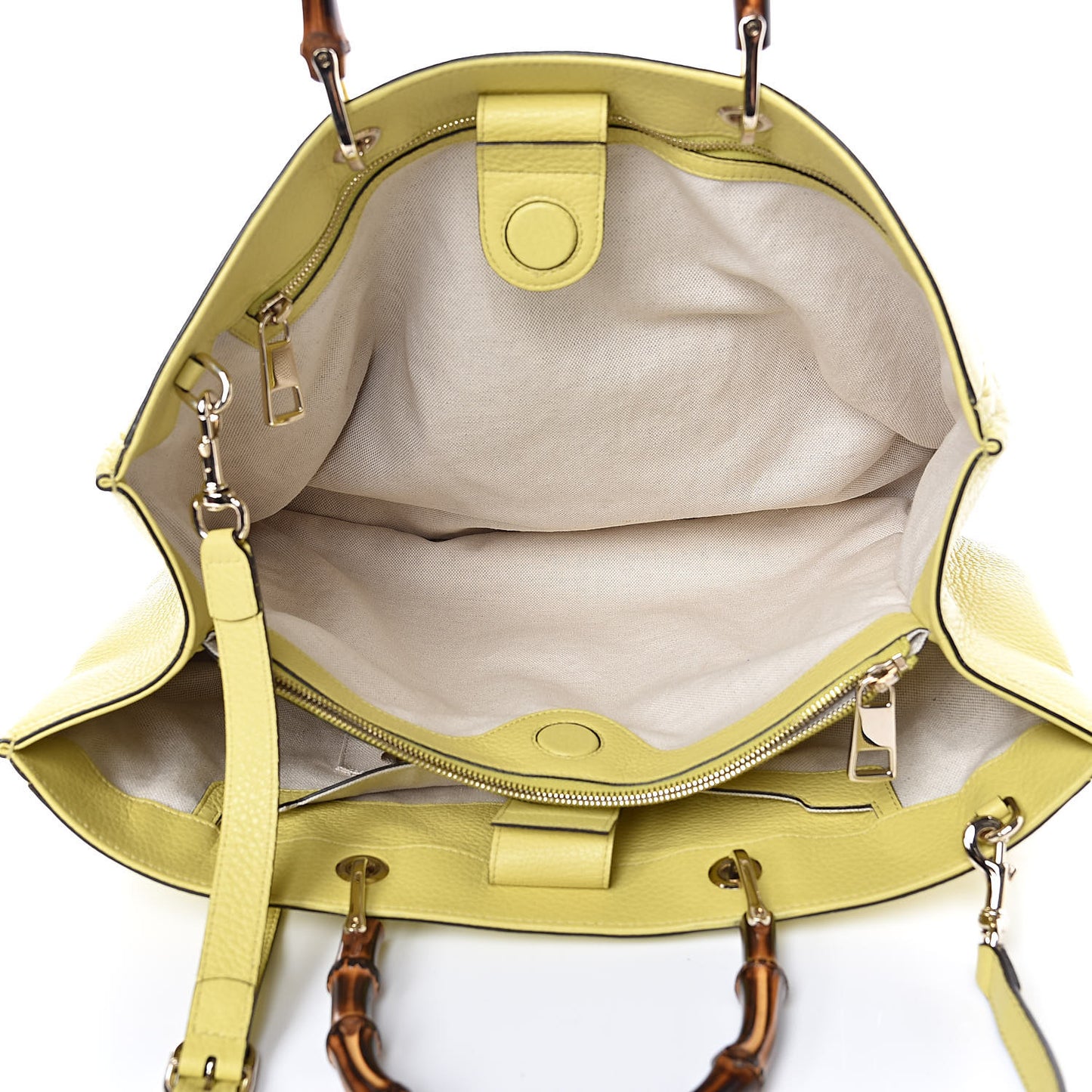 Calfskin Large Bamboo Shopper Tote Citrus