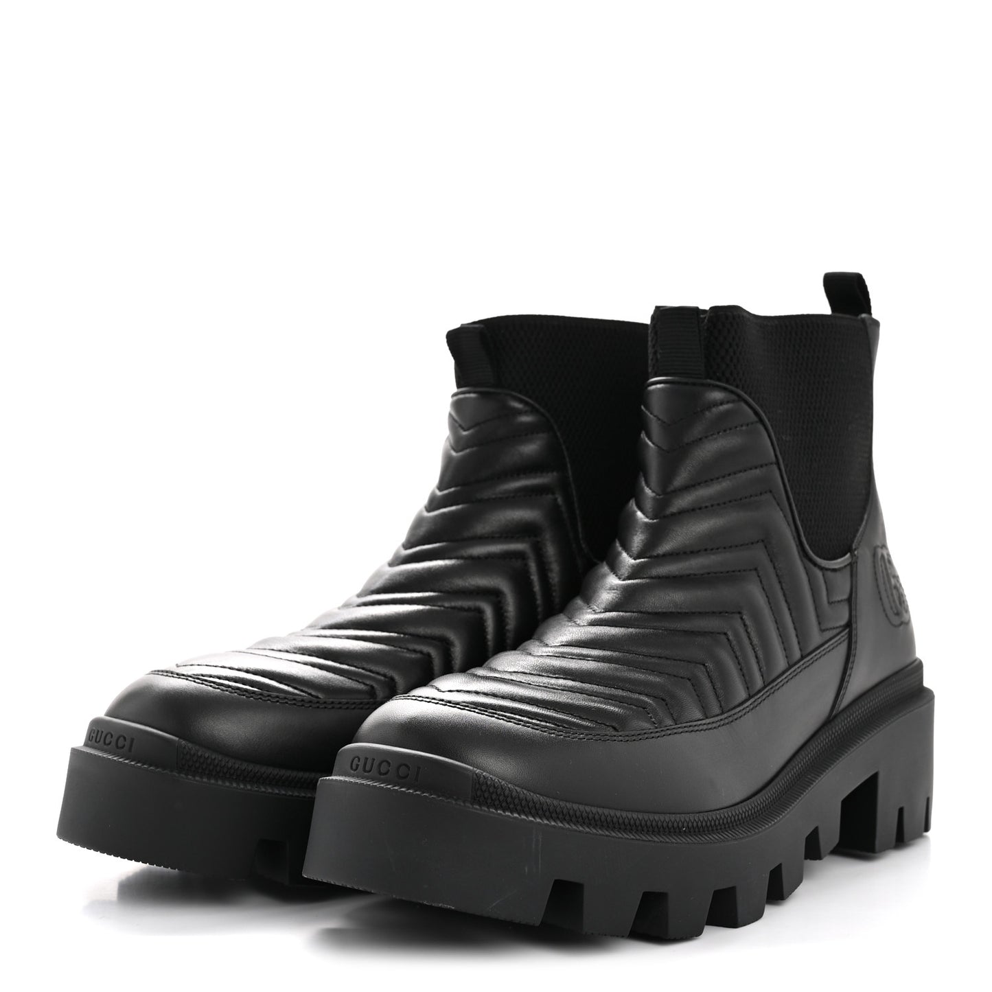 Calfskin Nappa Matelasse Frances Chelsea Boots 41 Black