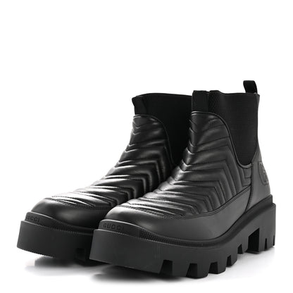 Gucci Calfskin Nappa Matelasse Frances Chelsea Boots 41 Black 4 of 10