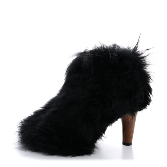 Fur Ankle Boots 37 Black