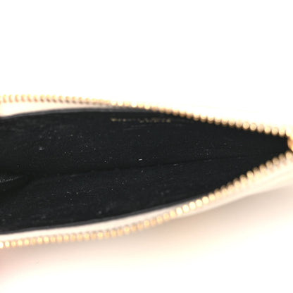 Saint Laurent Grain De Poudre Matelasse Chevron Monogram Fragments Zippered Card Case Crema Soft 5 of 11
