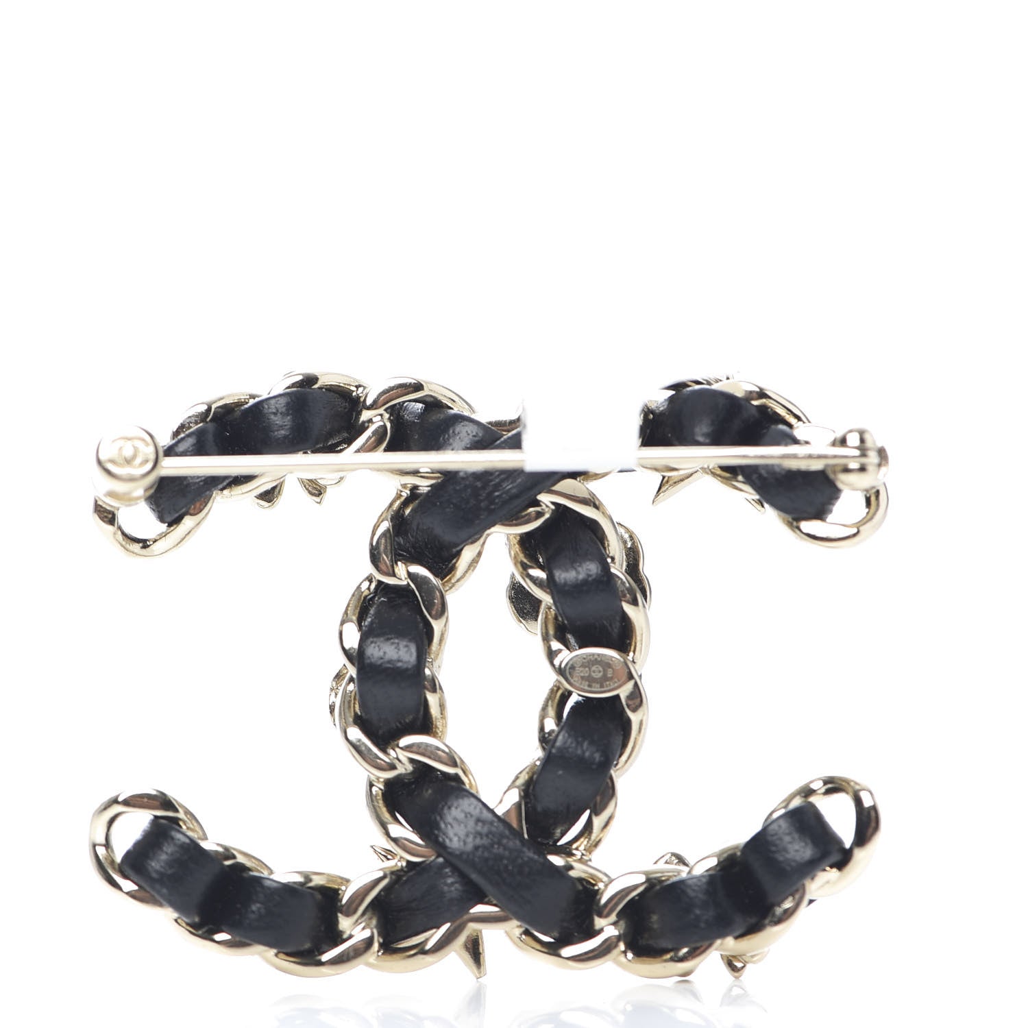Chanel Lambskin Pearl Strass Sergeant Brooch Gold 3 of 5