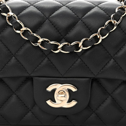Chanel Lambskin Quilted Mini Rectangular Flap Black 9 of 11