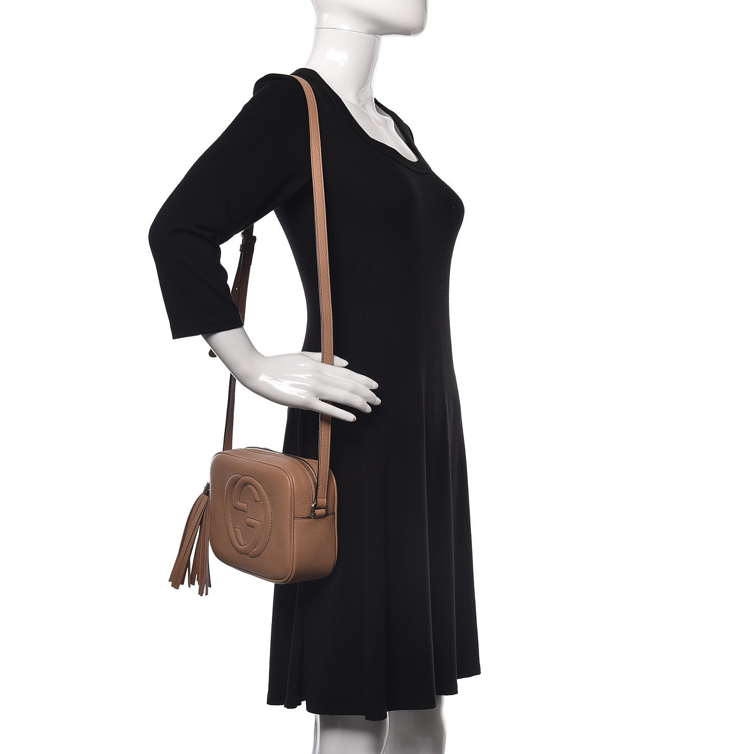 Gucci Pebbled Calfskin Small Soho Disco Bag Camelia 2 of 9
